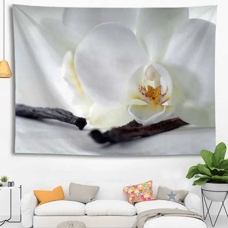 Custom High Quality Orchid Hanging Tapestry Home Party Decoration Tapestries Photo Background Cloth Table Cloth Wall Tape