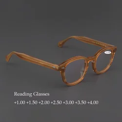Men's Reading Glasses Johnny Depp Lemtosh Style Hyperopia Glasses Women Vintage Acetate Frame +1.0 +1.5 +2.0 +2.5 +3.0 +3.5 +4.0