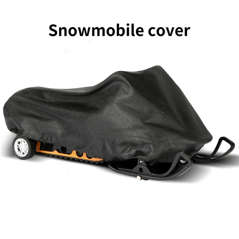 Snowmobile Cover Waterproof Dust Trailerable Sled Cover Anti-UV Winter Motorcycle Outdoor Black