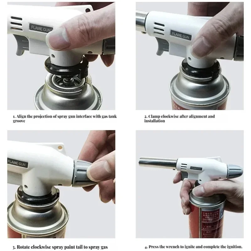 Card‑Type Gas Burner Torch Ceramic Core Flame Gun for Outdoor BBQ Kitchen Baking Small Welding Igniter