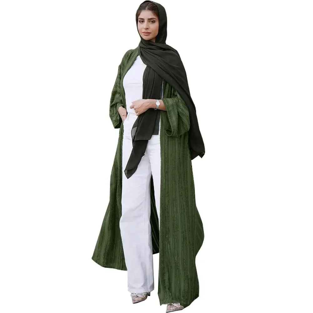 Robe Femme Musulmane Middle East National Style Retro Cardigan Top Fashion Knitted Coat Arabian Saudi Abaya Dubai