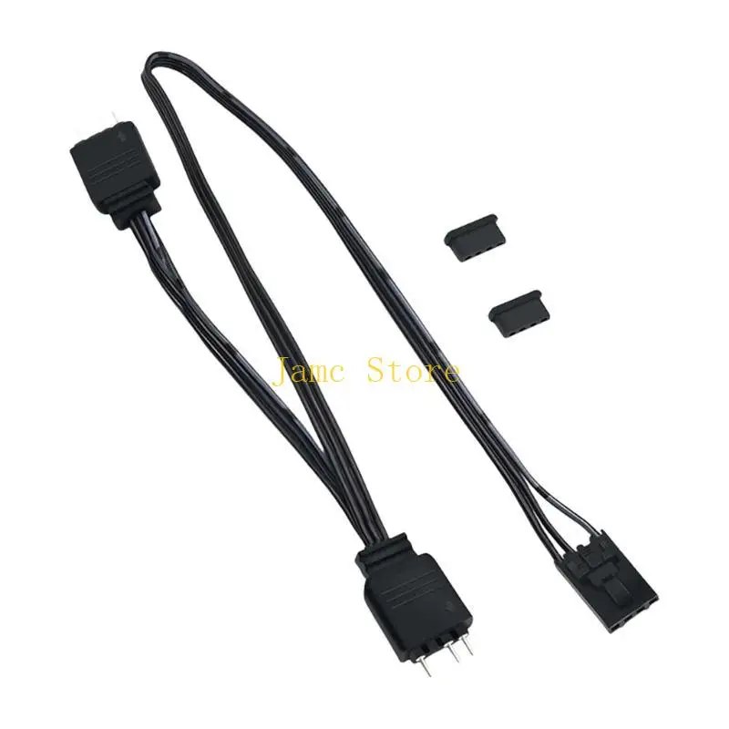 LX0B 4Pin to 5V 3Pin ARGB Splitter Cable for ARGB Hub and Fan Lighting Control For HDLL120 Splitter Extension Cord