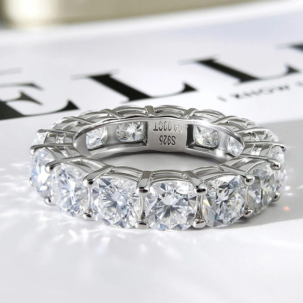 TFGLBU 0.6CT All Moissanite Ring D Color VVS S925 Sterling Sliver Wedding Rings for Women Jewelry Party Fashion Top Quality Ring