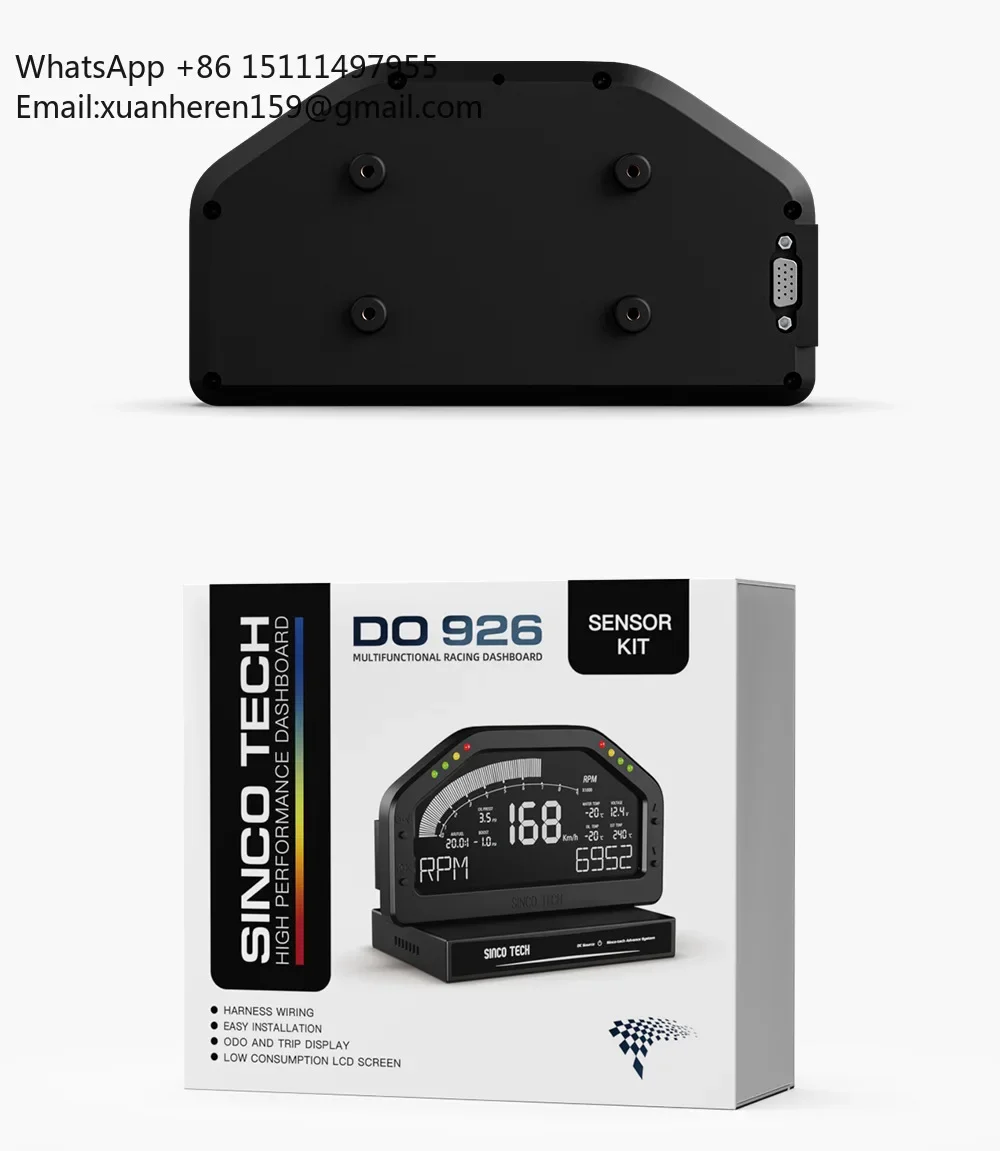 

QSF SINO TECH Automotive General Modification Instrument Sensor Black and White Screen Colorful Backlight English DO926NB