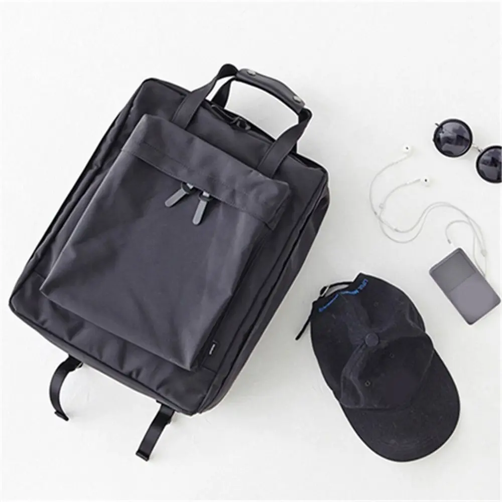 Stylish Nylon Business Laptop Backpack Large Capacity Solid Color Short Trip Bag Waterproof Luggage Bag School