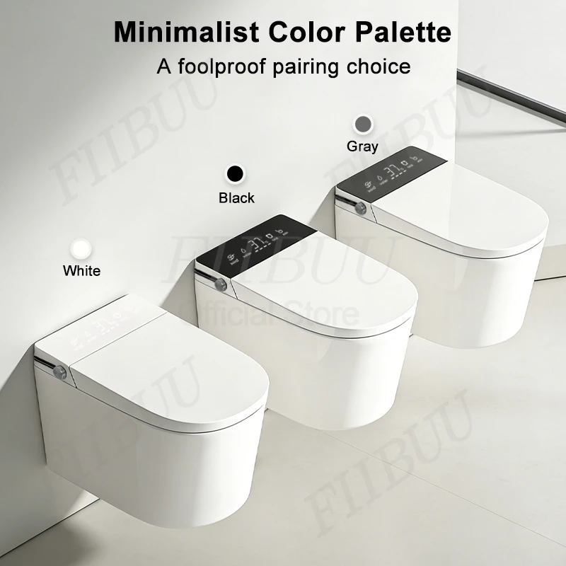 

Wall-Mounted Smart Toilet with Built-in Bidet Heated Seat Auto Flush Warm Air Dryer Soft Close Wall Hung Intelligent Toilet