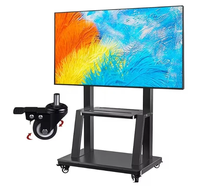 

ZENO C6500 Wholesale Luxury TV Floor Stands Cart Height Adjustable Portable With Lockable LED TV Stand LCD 50-150 Inches