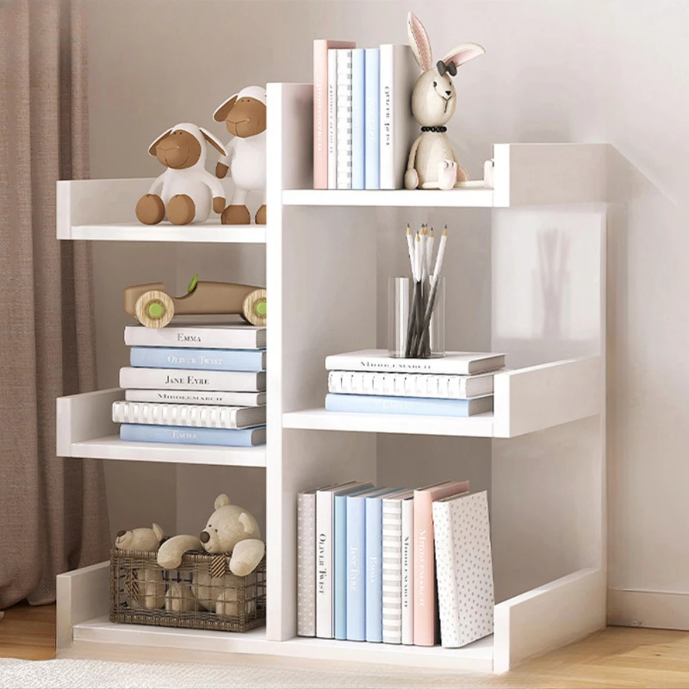 Living Room Bookshelf with Drawers Multi Layer Open Ended Storage Rack Light Luxury High-capacity Living Room Storage Lockers