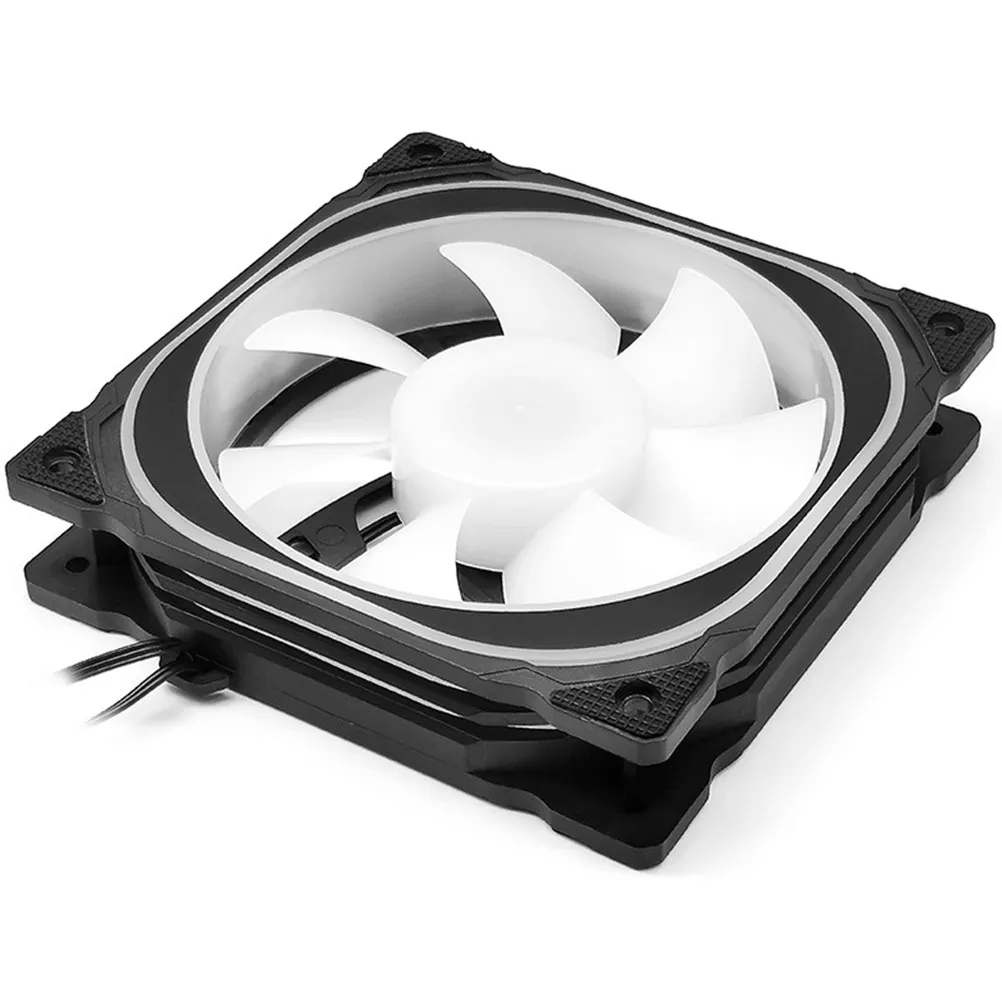 1Set 5X 12Cm Rgb LED Computer Cooling Fan Kit Ultra Quiet High Airflow Pc Cooling System with Controller for Gaming Build