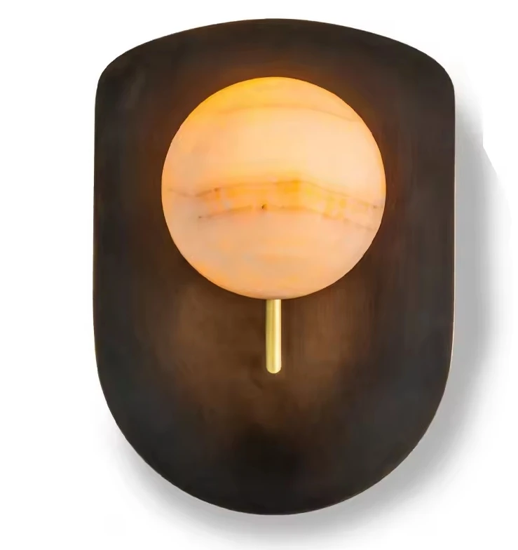 Luxury Retro Medieval Cloud Stone Hemisphere Wall Lamp Staircase Corridor Living Room Dining Room Bedroom Study Aisle Wall Light
