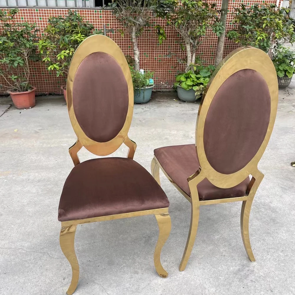 Factory Sale Luxury Gold Frame Glass Stainless Steel Wedding Banquet Tables Wholesale For Party image 6