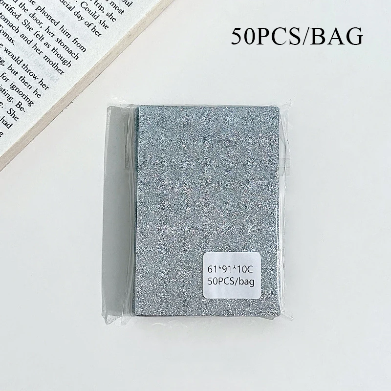 50PCS Idol Cards Protective Bag Flat Mouth Card Film Stationery Card Storage Bag Card Sleeves INS Solid Color PE Korean Version