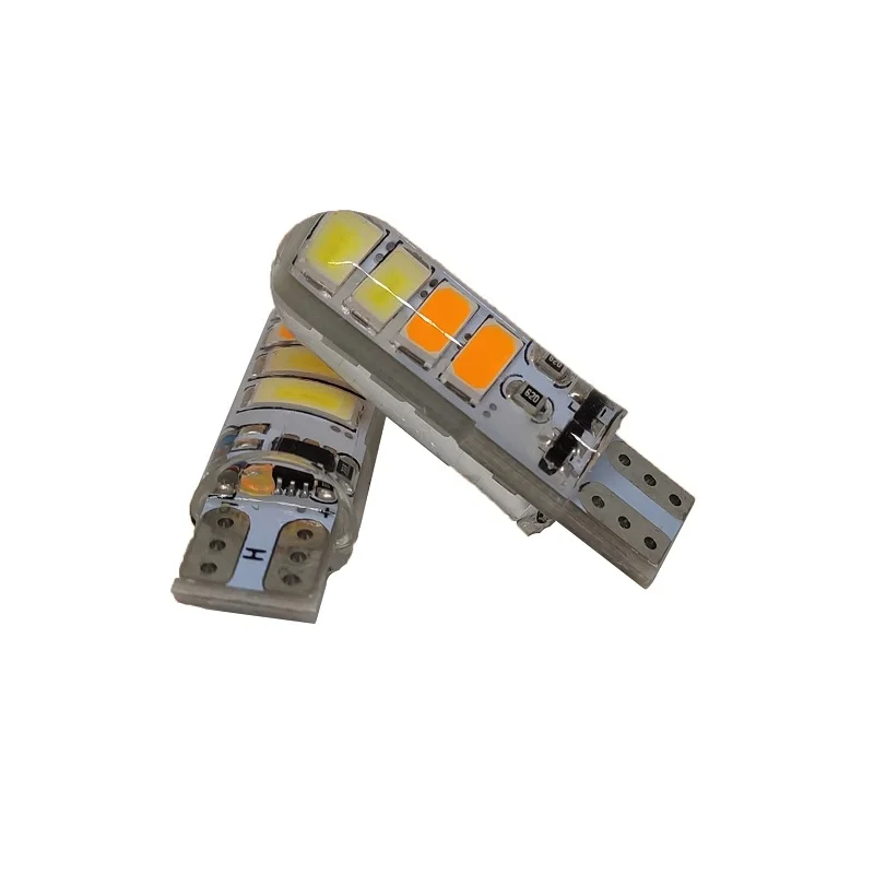 Two Color Flash Automobile LED Lamp T10 5630 8smd Double Color Flash Lamp T10 Silicone Lamp Bulb Car Accessories