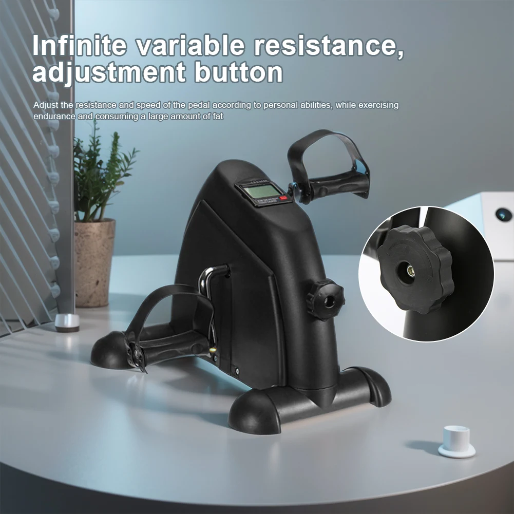 Mini Exercise Bike Arm and Leg Trainer Anti Slip Peddler Exercise Bike LED Display Foot Pedal Exercise Machine for Leg Training
