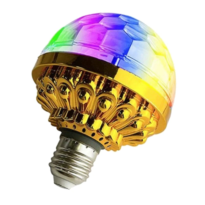 AT36 6Pcs Disco Ball Light Bulb E27 RGB Color Rotating Bulb Led Bulbs For Dance Parties DJ Atmosphere Ligh