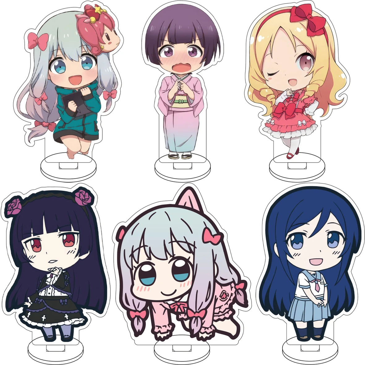 Anime Eromanga Sensei ‌   Izumi Sagiri Emily Granger Muramasa Senjyu Jinno Megumi Cos Figura de Acrílico de 10CM com Suporte, Enfeites Fofos, Presente