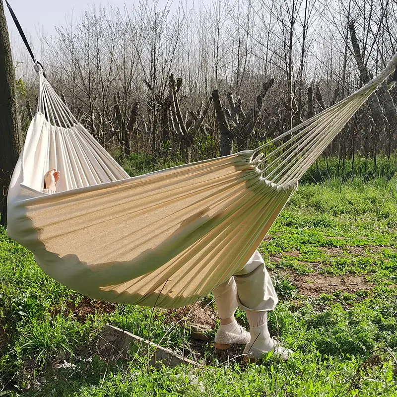 Goodwin Cotton Hammock, Brazilian Double Hammock, Soft Comfortable Fabric Canvas Hammock for Patio, Porch, Garden and Backyard