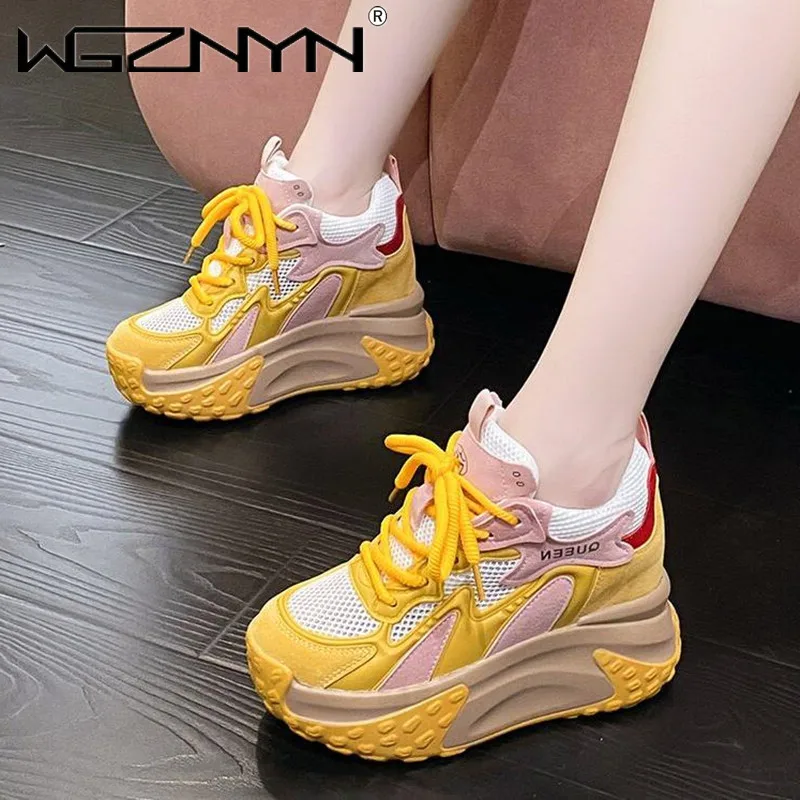 New Sneaker Autumn Fashion Trend Women's Mesh Shoes Thick Sole Vulcanized Shoes Women's Platform Breathable Casual Sports Shoes