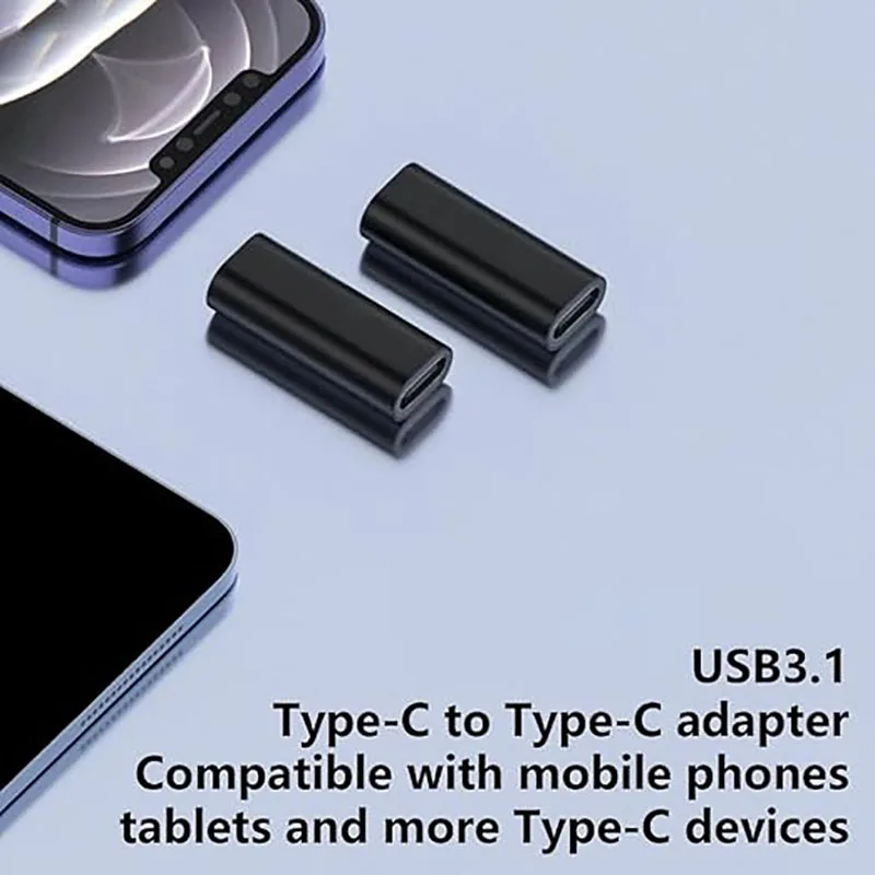 USB C Female to Female Adapter USB C 3.1 Coupler for Connecting Two Type C Cable, for Phone Tablet and Extension Connecto