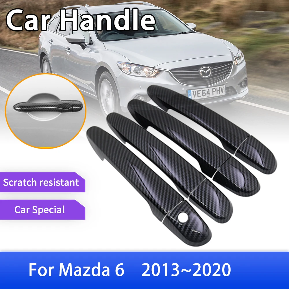 

Carbon Fiber Door Handle Cover Trim for Mazda 6 Atenza Mazda6 GJ1 GL 2013~2020 Car Exterior Accessories Stickers 2017 2018 2019