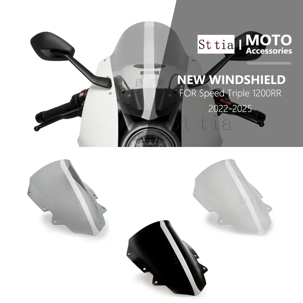

Motorcycle Accessorie Windshield Windscreen Visor Wind Screen Deflector FOR Triumph Speed Triple 1200 RR 2022 - 2025