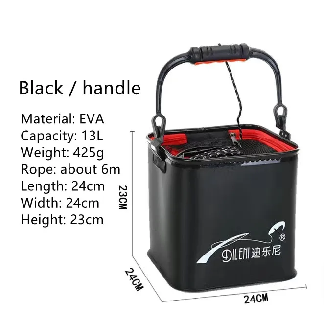 20/24cm Portable Folding Fish Bucket Outdoor EVA Tackle Box with Handle Fishing Bag for Outdoor Fishing