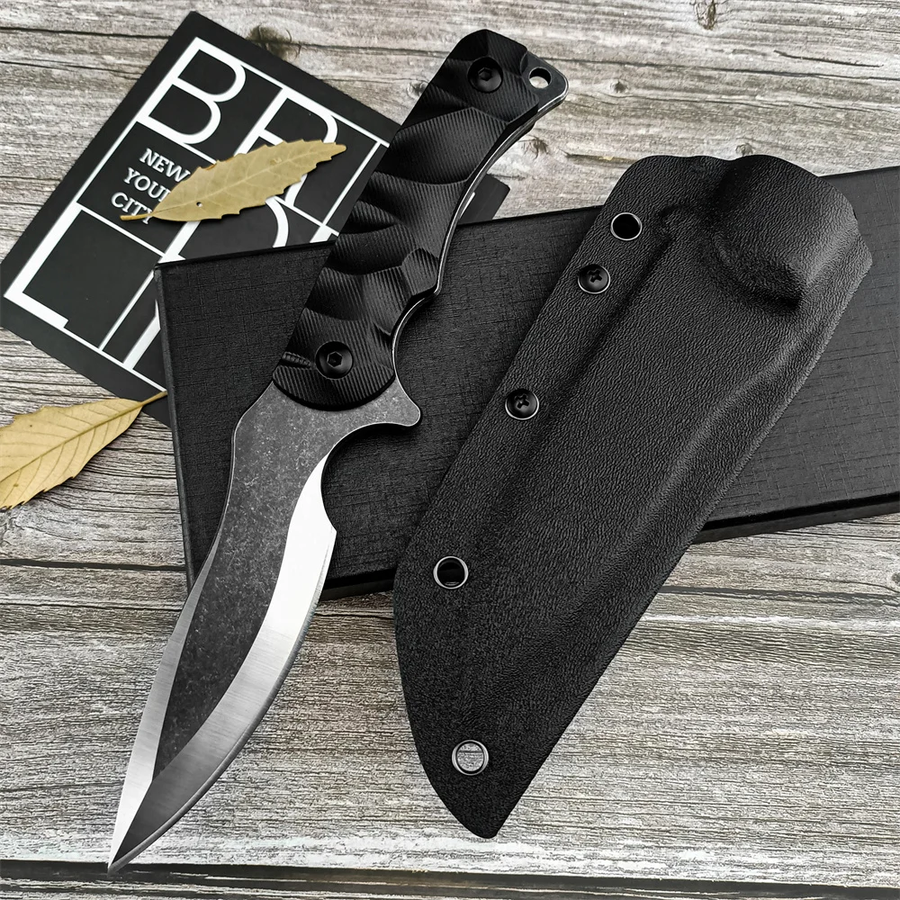 

Survival Fixed Blade Knife Black 8Cr13mov Blade G10 Handle Kydex Sheath EDC Tactical Hunting Camping Combat Multi Pocket Knife