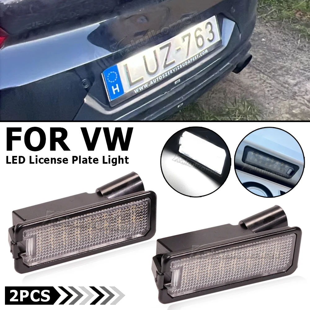 

2 Pcs Car LED License Plate Lights 12V Working Lamp Replacement Car Light For VW GOLF 4 5 6 7 6R Passat B6 Lupo Scirocco Polo
