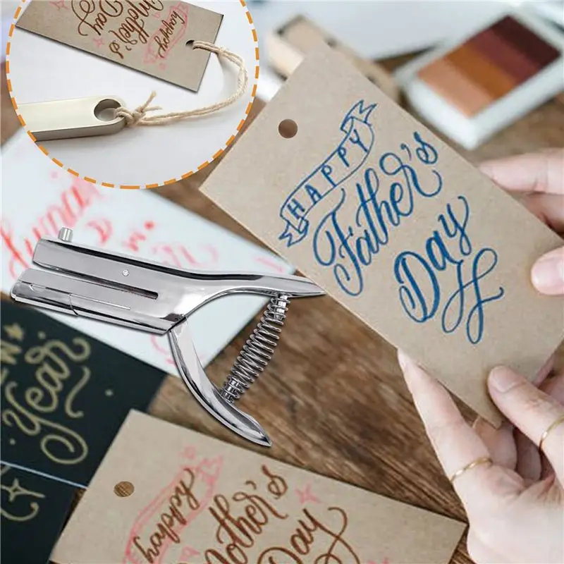 AA05 5X ثقب لكمة 1/8 بوصة، ثقب شديد التحمل، بطاقة ورقية محمولة باليد، 2 بوصة تصل بعمق (3 مم) #3