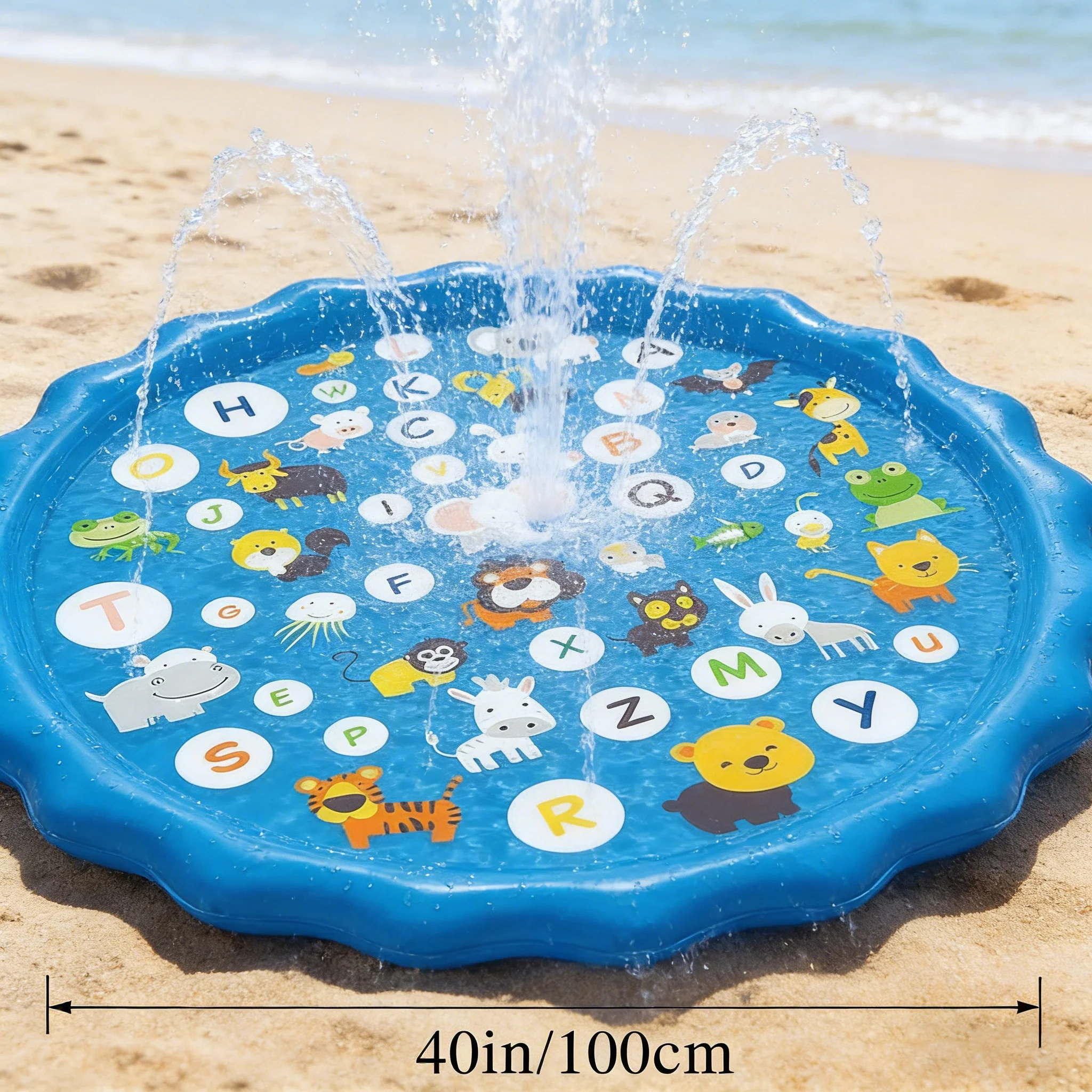 

Детский ПВХ-коврик для игр с распылителем, утолщенный уличный водный коврик с дождевателем, летние игрушки для бассейна для малышей и детей, 100 см