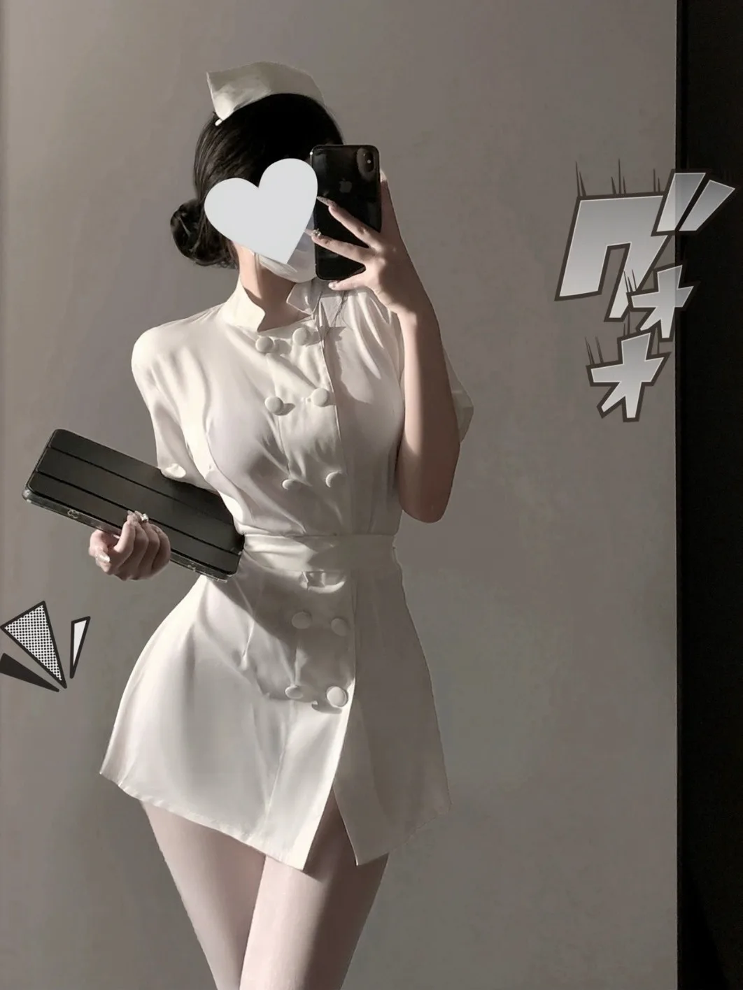 Fashion Mini Dress Sexy Uniform Tempting Pure Desire White Nurse Uniform Cosplay Hot Dress Elegant Korean Women Tops STY0