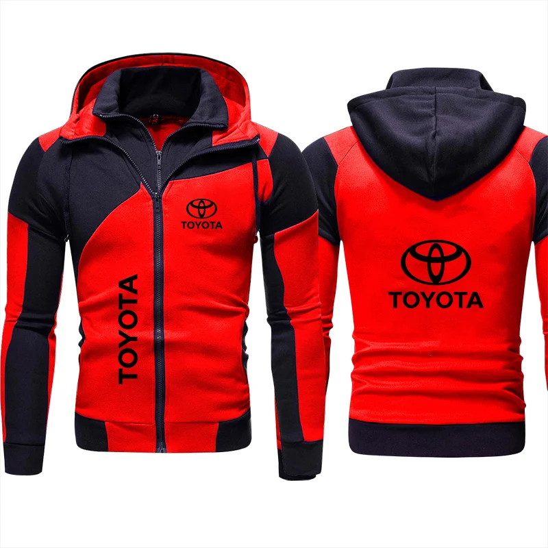 Motorcycle Jacket Toyota Car Logo Hoodie Trendy Thicken Sweatshirt Zip Pullover Men Sportswear Biker Racing Mens Toyota Clothing