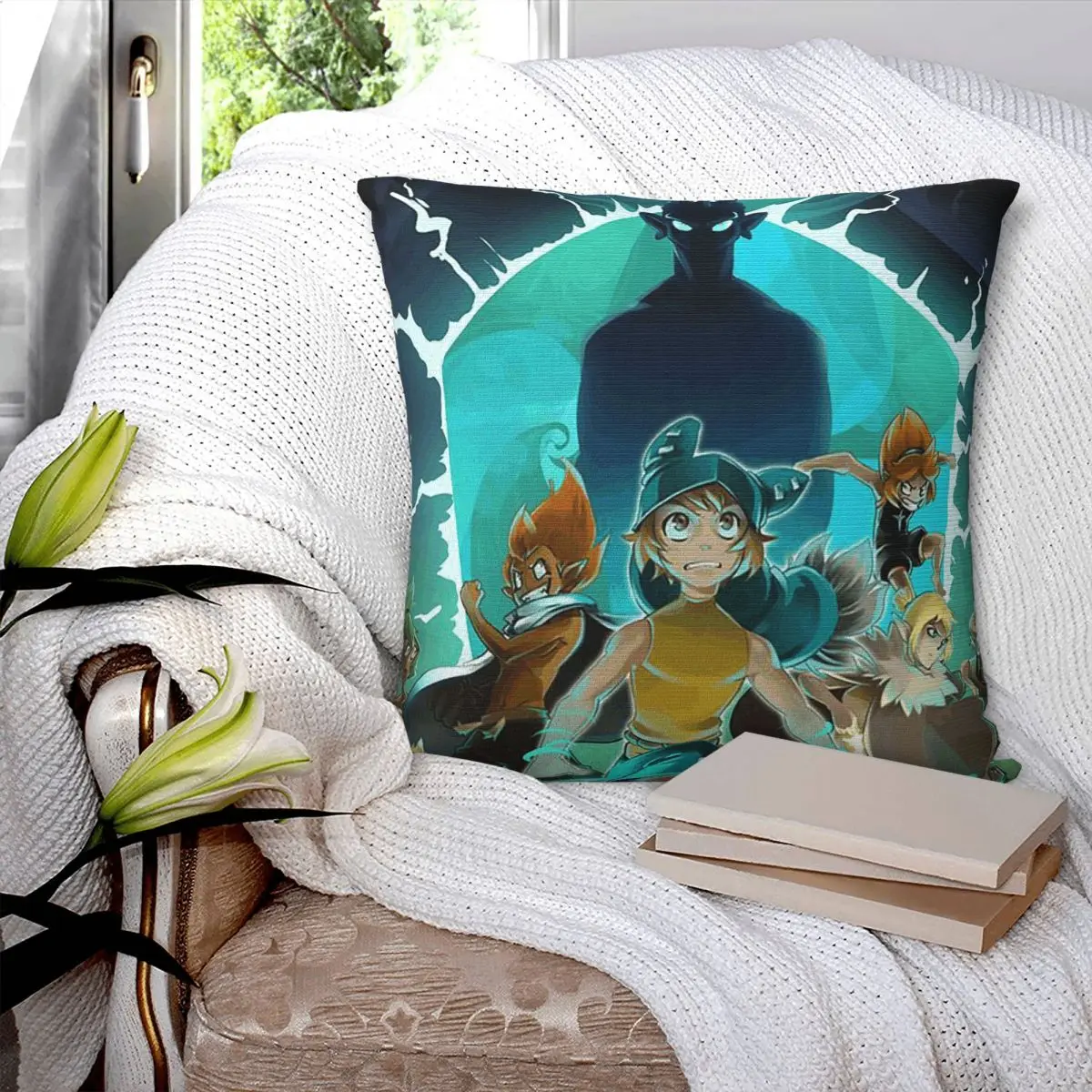 Video Game Wakfu Momorpg Adventure Square Pillowcase Cushion Cover Pillow Case Throw Pillow Cover for Home Bedroom Car