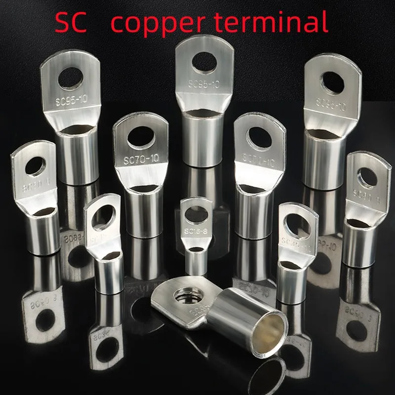 10-35mm2 Terminal Wire Welding Cable Connector Kit Bolt Hole Tinned Cable Lugs Suit SC10-5 SC25-12 Multiple Models SC35-8 SC16-6