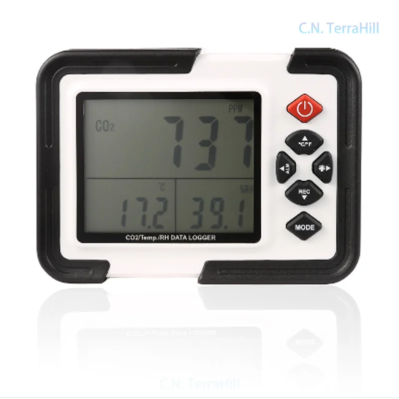 CO2 Detector Monitor with Over-limit Alarm for Air Quality Testing Home Office Classroom HT-2000
