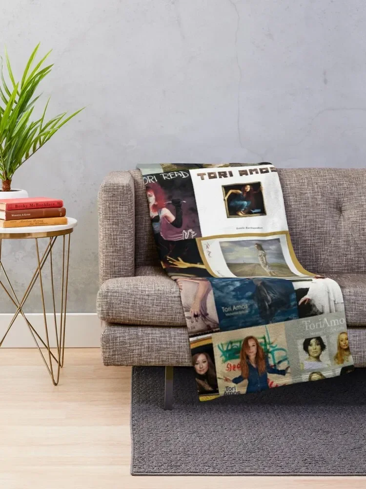 Tori Amos Album Records Collage Collection Print Throw Blanket Vintage Blanket Blanket Fluffy