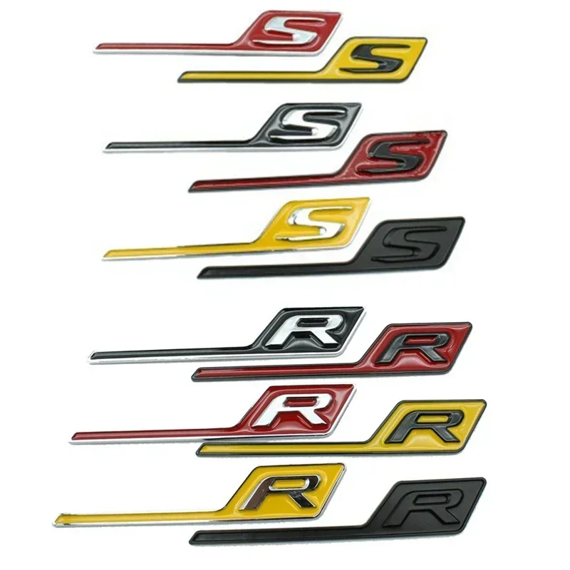 Car Rear Styling Emblem GT Long R S Letter Badge Sticker For GTR GTS C63S E63S GLC63S GLE63S GLS63S CLA45S