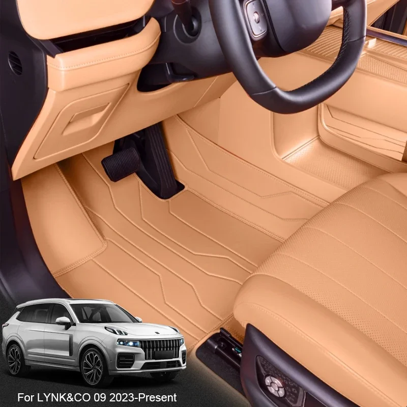 

Для LYNK & CO 09 2023-настоящее время, противоскользящий автомобильный защитный коврик из кожи наппа, роскошный автомобильный водонепроницаемый коврик для пола, аксессуар