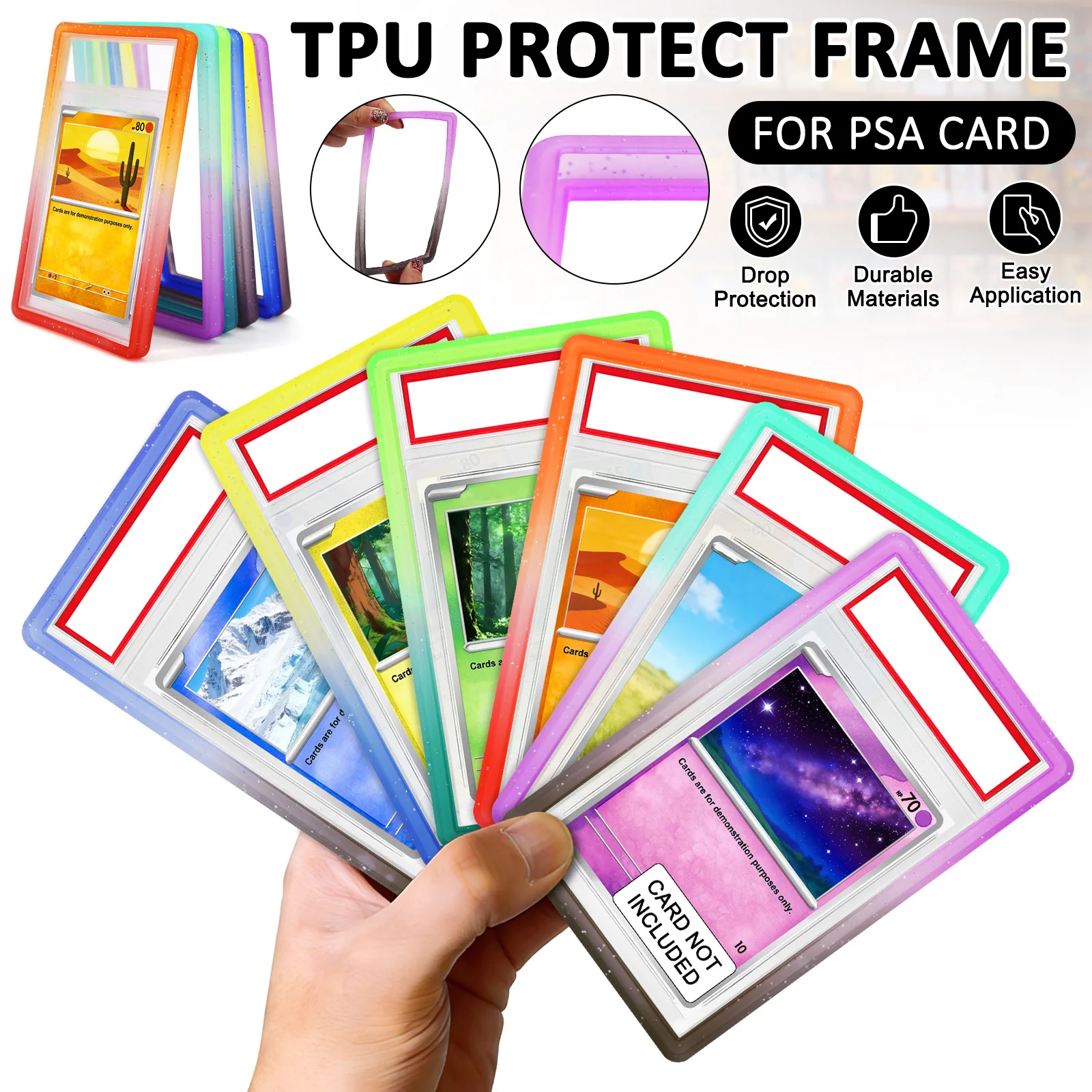 NEW Gradient TPU Bumper Case Guard Protector Display Sleeves for P-S-A 35PT Graded Card Slab Sports Game Storage Holder