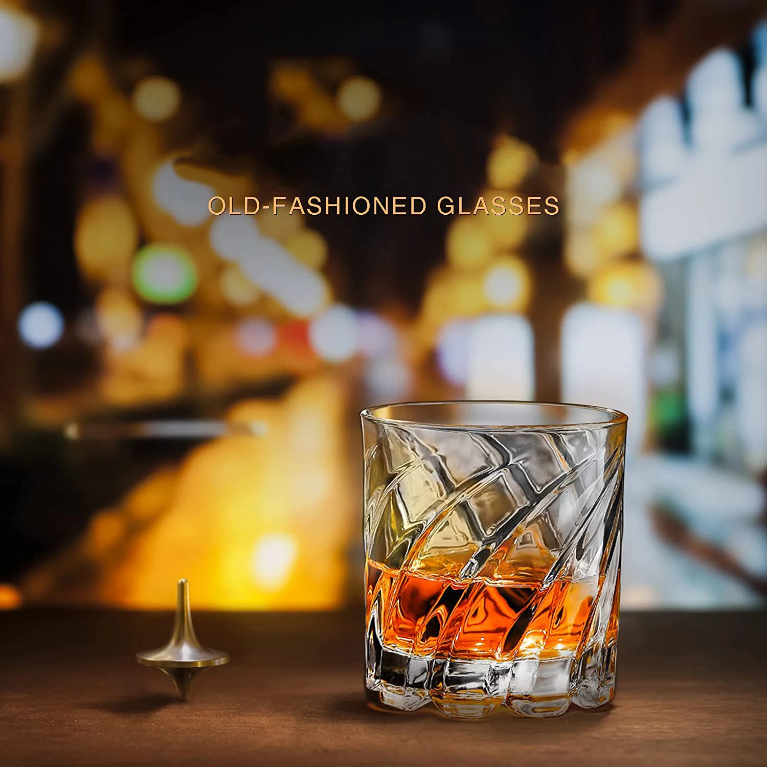 1PCS Rotating Whiskey Glass Old Fashioned Glass for Drinking Bourbon,Scotch,Cocktails or Tea,Whiskey