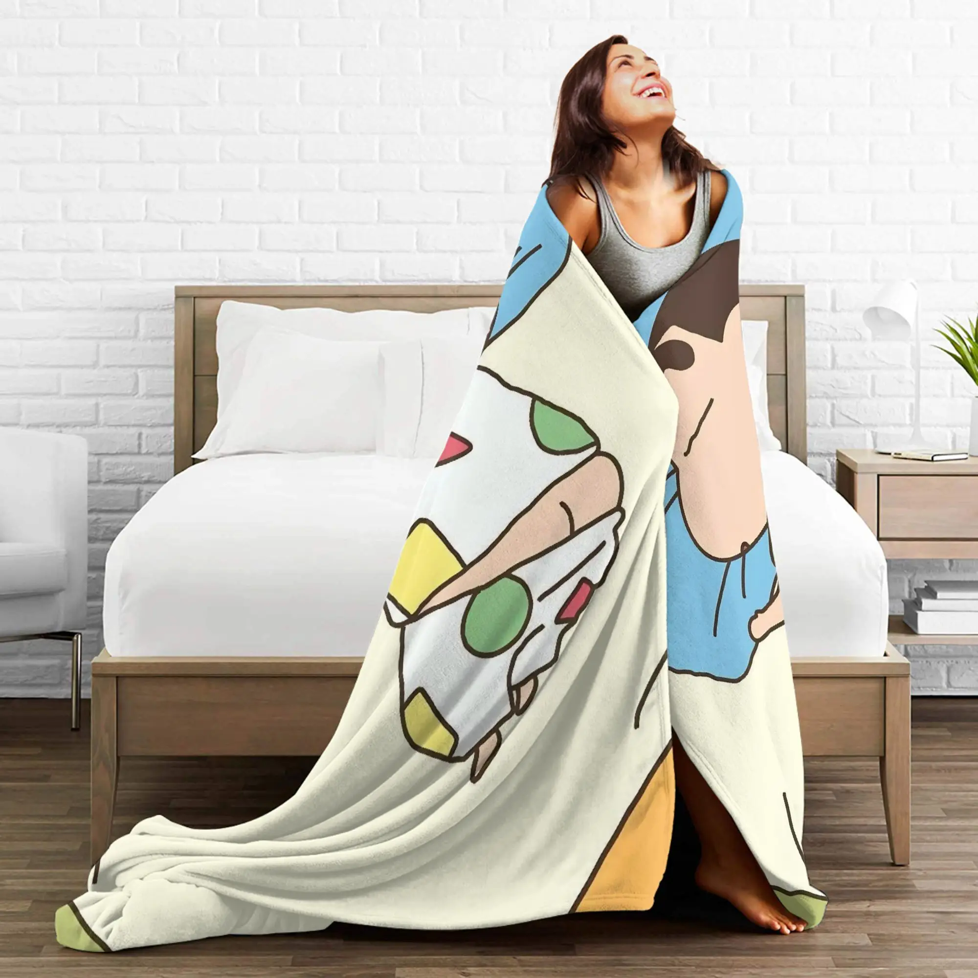 بطانية دافئة مكتب السفر تلوين شين تشان النوم Kawaii رمي بطانية الفانيلا المفرش ل الأريكة السرير رقيق أريكة غطاء السرير