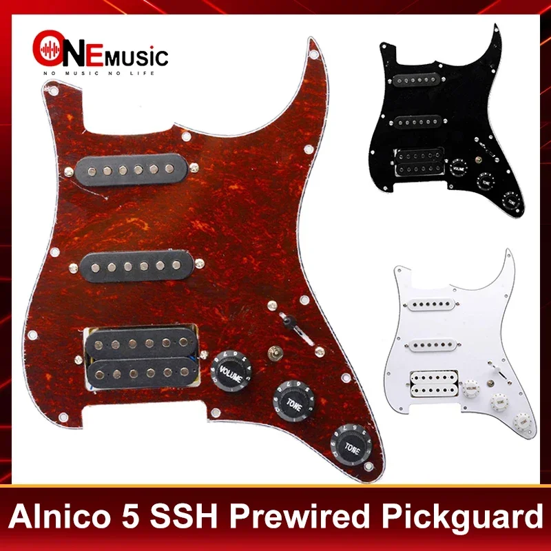 SSH Pickguard with Alnico 5 Guitar Pickup with Coil Splitting Loaded Prewired Scratchplate 500K Big Pot Assembly Guitar Parts