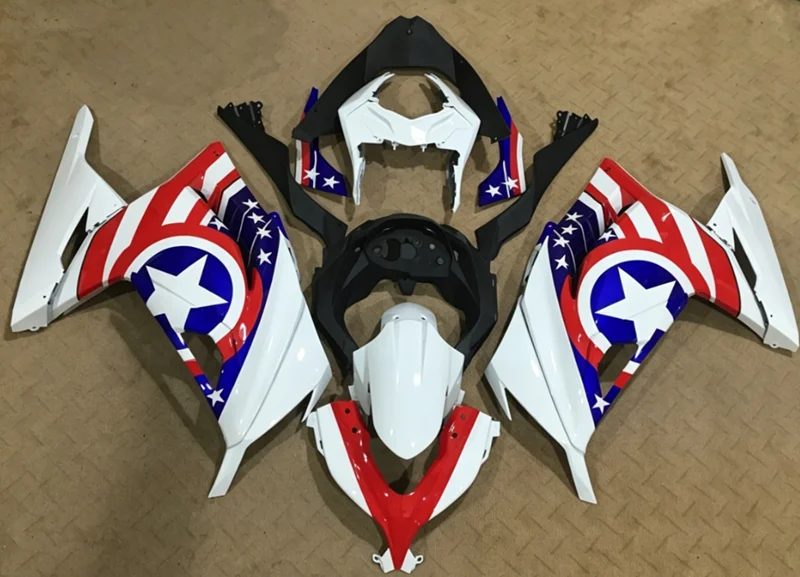4Gifts New ABS Motorcycle Fairings Kit Fit For KAWASAKI EX300 Ninja 300R 2013-2018 13 14 15 16 17 18 Bodywork Set Red Blue