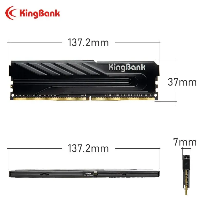 KingBank-Carte mère Intel avec dissipateur thermique, RAM DDR4, mémoire de bureau XMP, prise en charge de la carte mère, 8 Go, 16 Go, 2666MHz, 3200MHz, 3600MHz