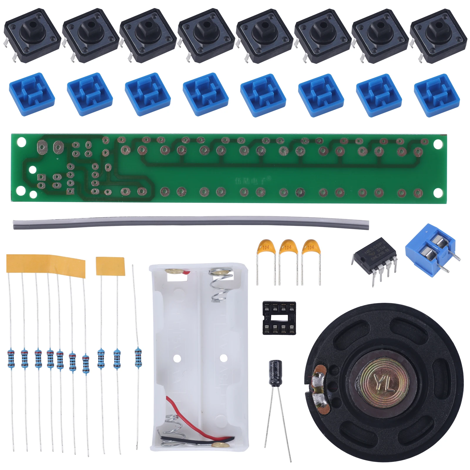 DIY Electronic Kit NE555 Organ Music Playing Module Analog Circuit Component Soldering Project Practice Suite