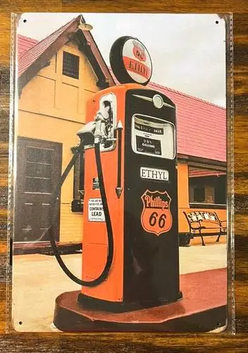 Route 66 Gas Pump Novelty Metal Sign ; NEW!