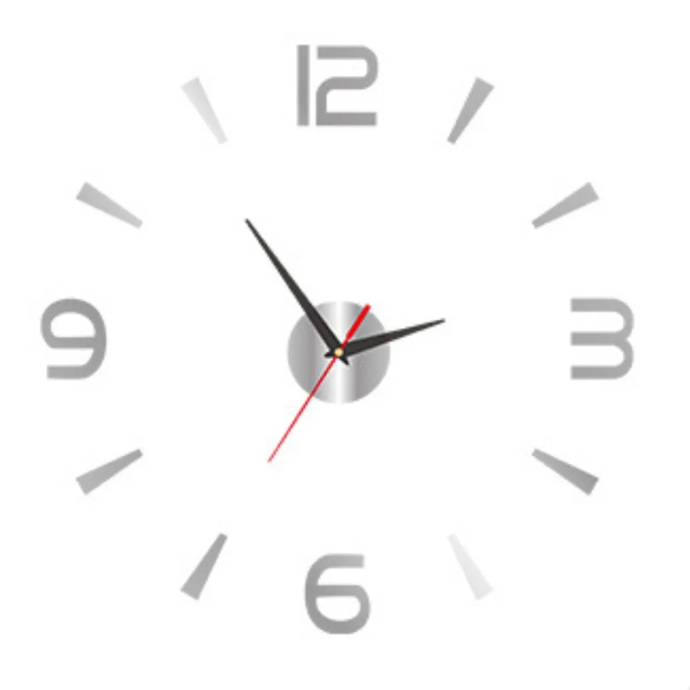 Frameless DIY Wall Clock Acrylic Wall Mechanism Night Light Arrows Decal Without Punching Wall Decoration Home Silent Clock