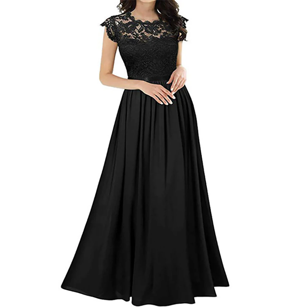

Elegant Evening Dress Lace Applique Sleeveless A-Line Prom Party Gowns Formal Cocktail Long Dresses for Women Banquet Dress