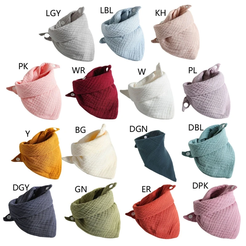 Bộ 5 Cho Bé Dẻo Yếm Nước Miếng Khăn Tam Giác Khăn Bandana Mềm Yếm Cotton Có Thể Điều Chỉnh Nút Chụp Ợ Vải dành cho Bé Trai