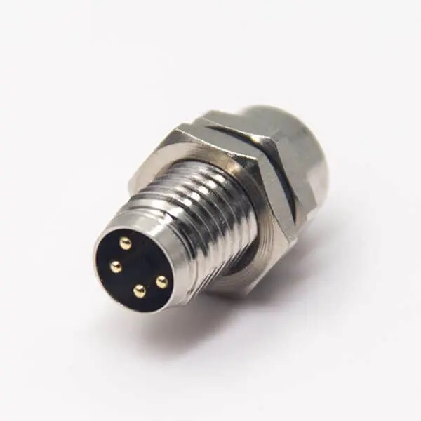 Waterproof 4-Pin M8 Female Panel Mount Connector, Straight Solder Cup, Aviation Receptacle for Field Assembly